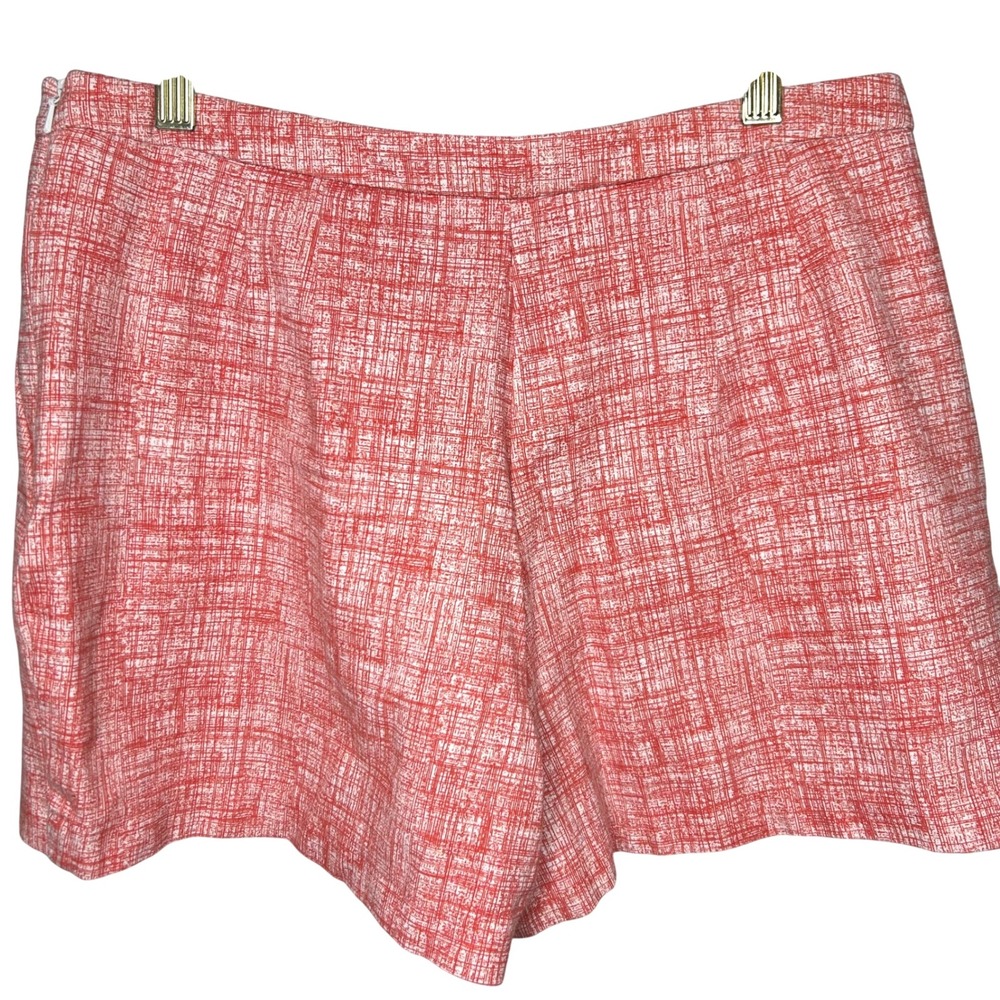 Lila RoseTweed Textured Shorts Coral White Women's Size 8